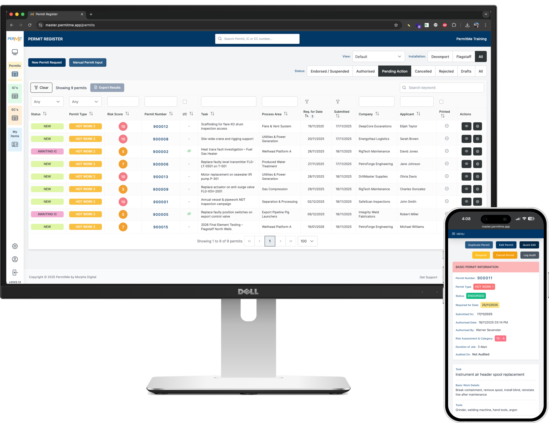 PermitMe permit register dashboard on desktop and mobile